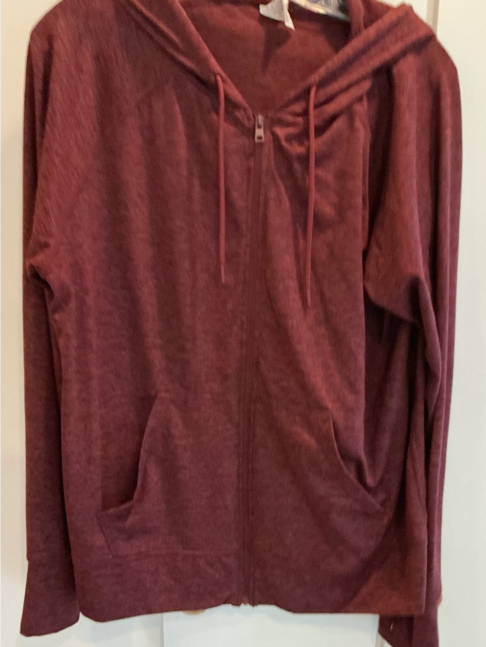 Athletic Works Women's Full-Zip Hooded Jacket in Burgundy